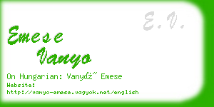 emese vanyo business card